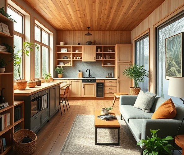 Jak zaplanować wnętrze w domu całorocznym 70m2 aby maksymalnie wykorzystać przestrzeń?