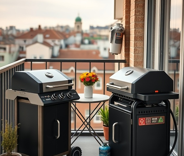 Które grille gazowe w Warszawie mieszczą butlę 5 kg do małego balkonu?