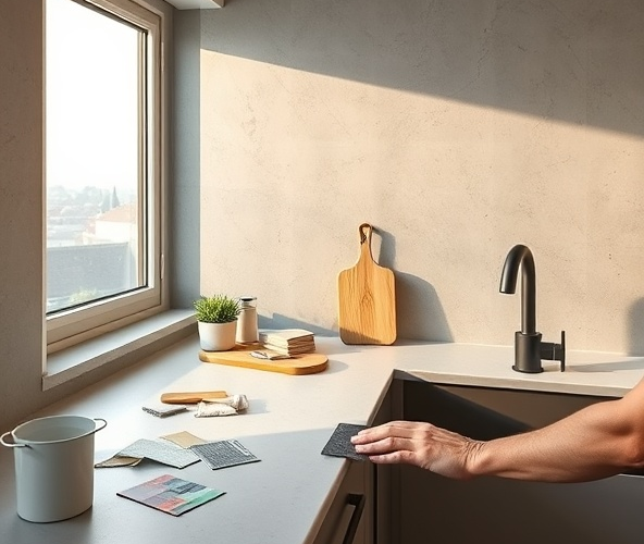 Jak wybrać wykonawcę mikrocementu w Lublinie do ściany nad blatem?