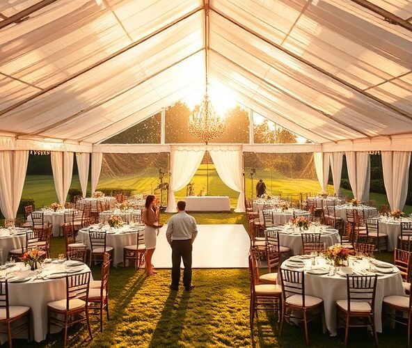 Jak wybrać wypożyczalnię namiotów imprezowych na wesele 80 osób?