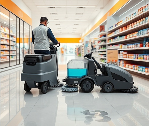 Jaką szorowarkę z odsysaniem wody wybrać do sklepu 80 m²?