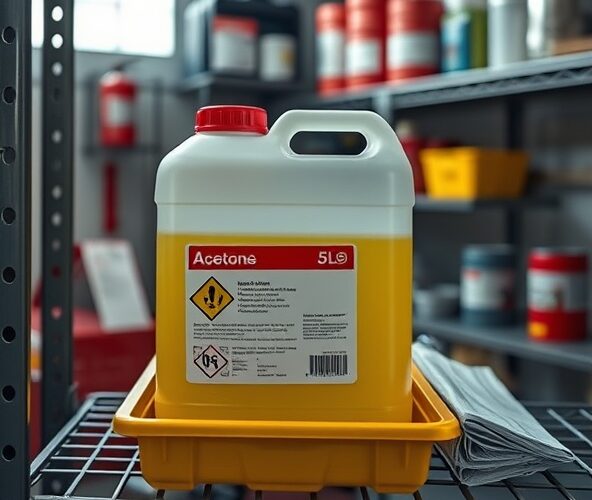 Jak oznakować aceton techniczny 5l magazynowany przez JDG?