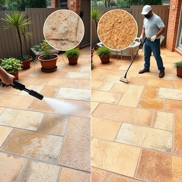 czyszczenie kamienia piaskowca