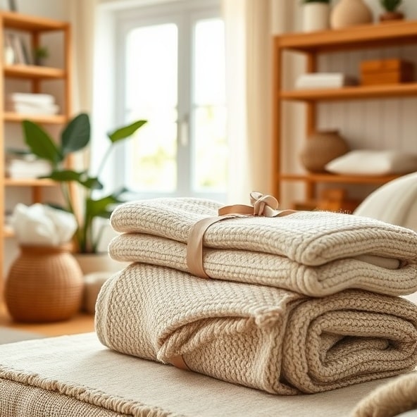 dziany kocyk bawełniany