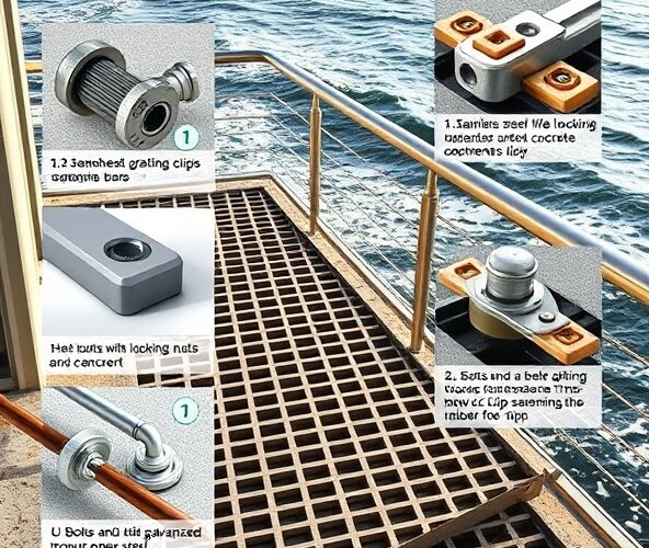 Jakie elementy złączne do krat pomostowych wybrać na balkon nad morzem?