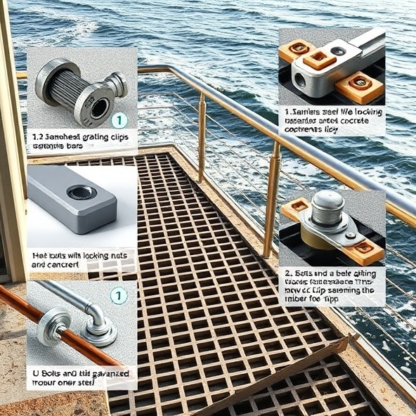 elementy złączne do krat pomostowych