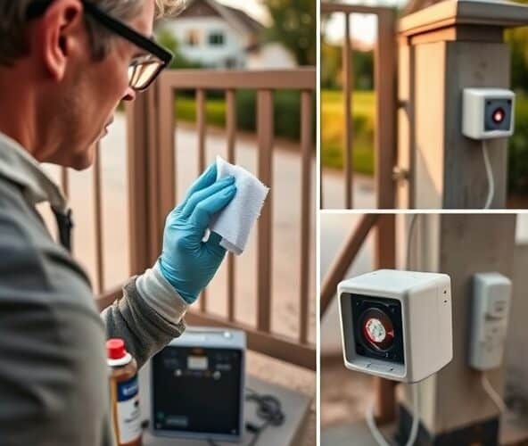 Jak bezpiecznie wyczyścić fotokomórki przelotowe przy bramie samemu?