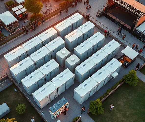 Jak rozstawić kontenery wc przy ograniczonej przestrzeni festiwalu?