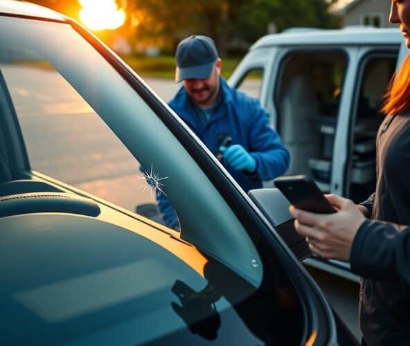 Jaka jest cena naprawy odprysku na szybie w mobilnym serwisie?