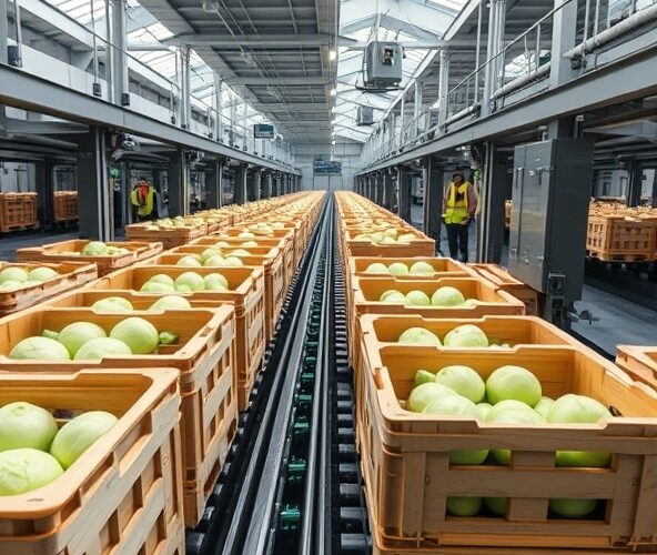 Jak producent kapusty może wykorzystać skrzyniopalety na kapustę do automatycznego ważenia i sortowania plonu?