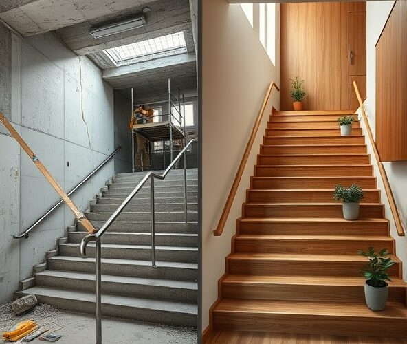 Schody Warszawa: betonowe czy drewniane lepsze przy remoncie mieszkania w bloku?