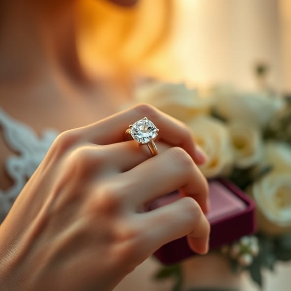 złoty pierścionek z cyrkonią 585