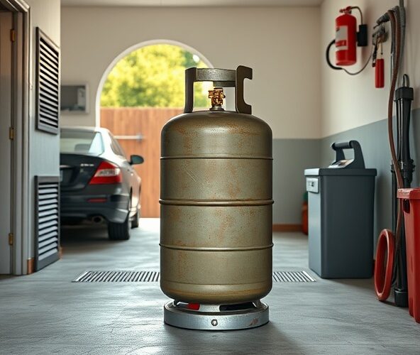 Jak bezpiecznie przechowywać butlę z gazem 33 kg w garażu?