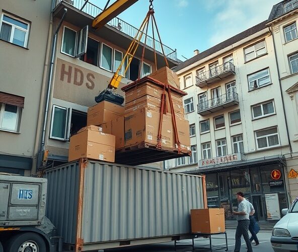 Czy wynajem kontenera z HDS w Szczecinie obniży koszt przeprowadzki JDG z piętra bez windy?