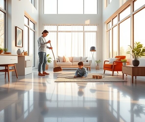 Czy beton polerowany w domu jednorodzinnym ograniczy koszty sprzątania i chemii do podłóg?