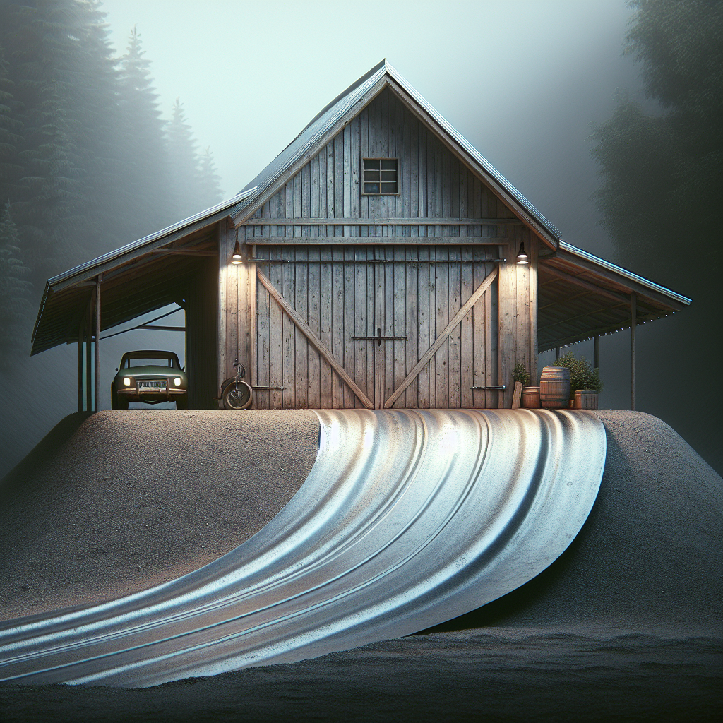 garaż blaszany ze spadkiem